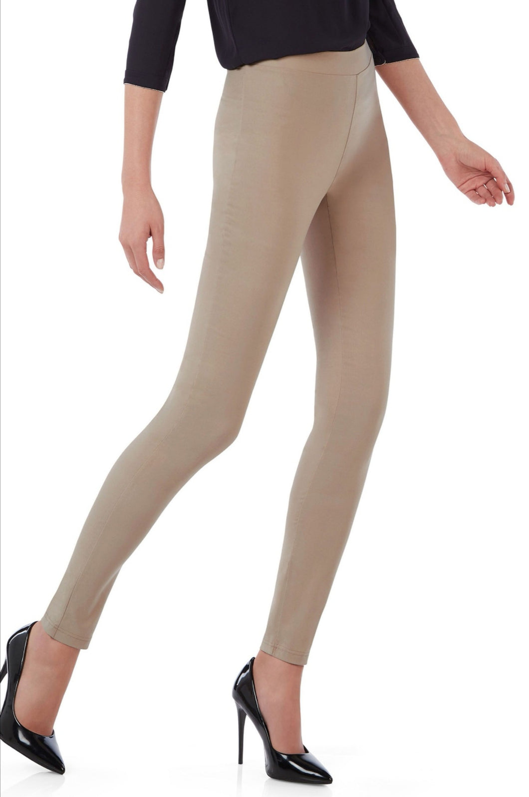 Leggings vita alta simple tortora Philippe Matignon